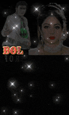a bollywood poster with a man and a woman on it