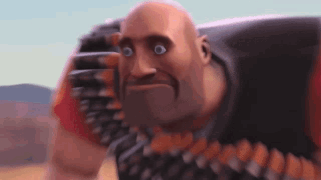 a bald cartoon character with a surprised look on his face