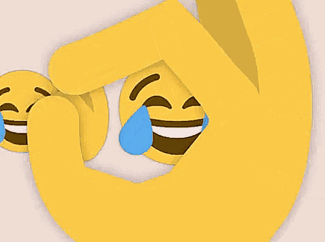 a yellow smiley face with blue tears coming out of it 's eyes