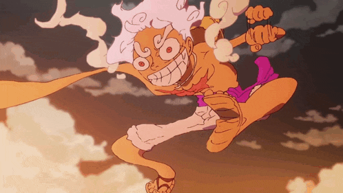 a cartoon character is flying through the air with smoke coming out of his eyes