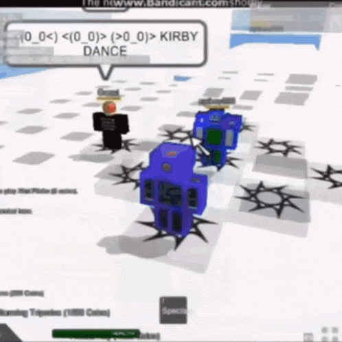 a screenshot of a video game that says kirby dance on it