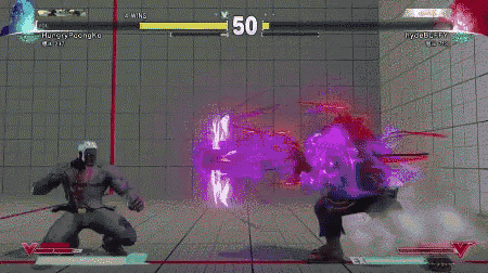a video game is being played between hungry poongko and hyde blast