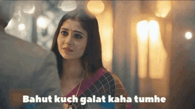 a picture of a woman with the words bahut kuch galat kaha tumhe