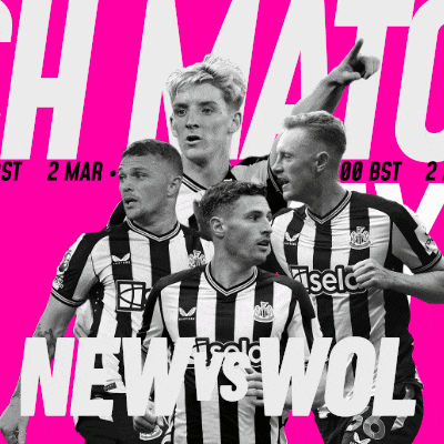 a group of soccer players on a pink background with the words new vs wol on it