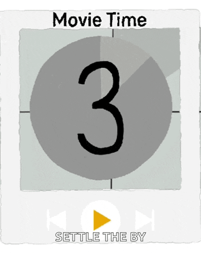 a picture of a movie countdown with the number 3 on it
