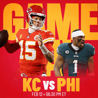 a poster for a football game between kc and phil
