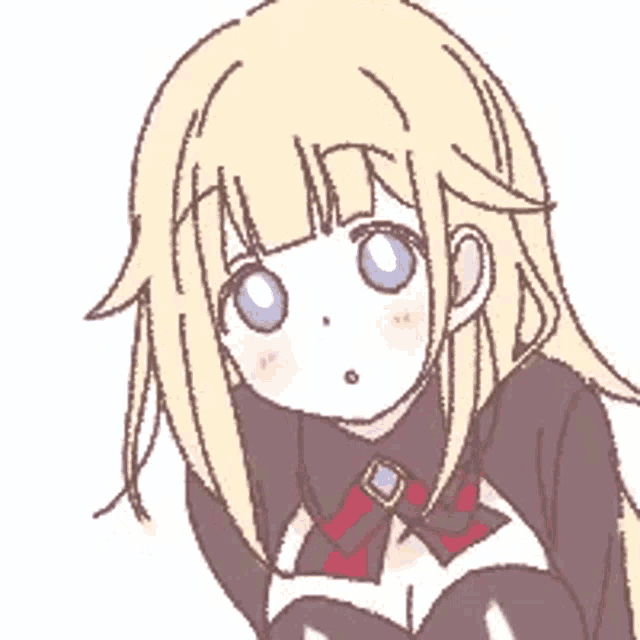 a pixel art drawing of a girl holding a piece of paper .