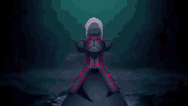 a dark background with a purple and red circle