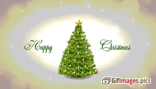 a christmas tree with the words happy christmas written below it