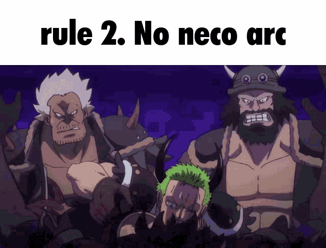 rule 2 no neco arc is written on a cartoon