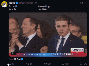 the inauguration of donald j. trump is being shown on msnbc