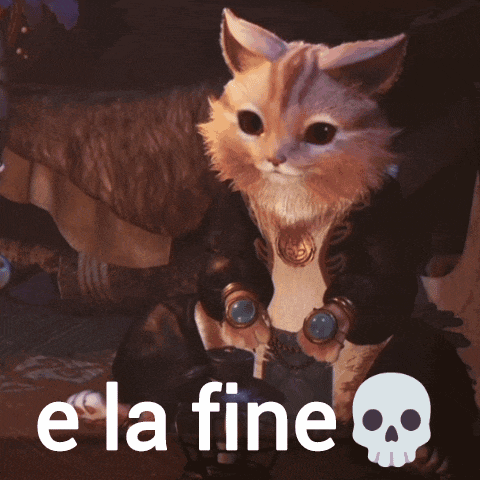 a picture of a cat with a skull and the words " ela fine " below it