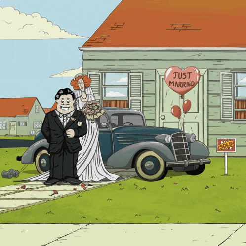 Just Married Marriage GIF