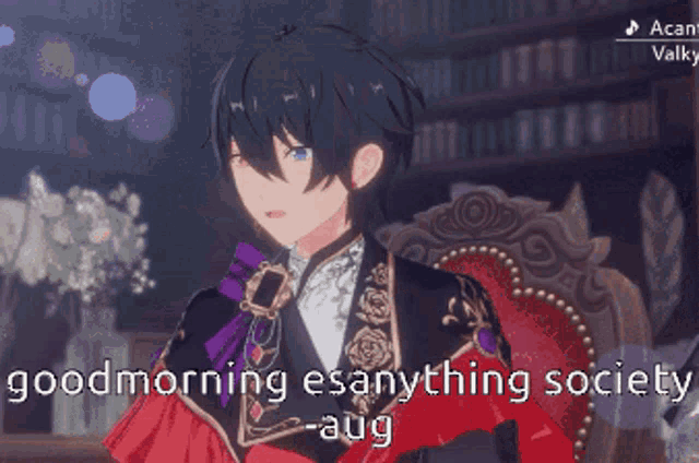 a screenshot of a video game says good morning esanything society