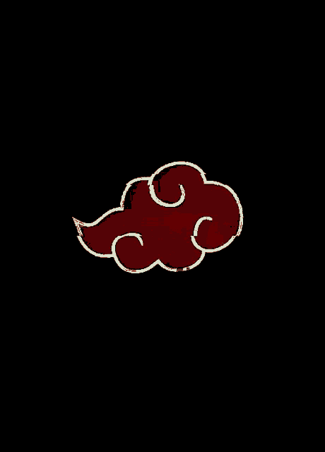 a red cloud on a black background with a green swirl