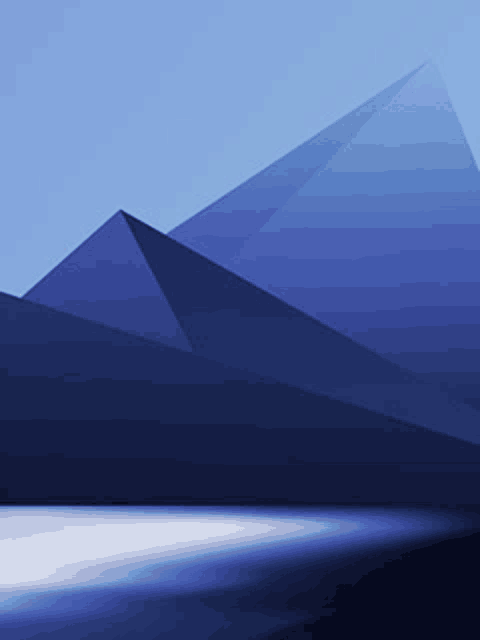 a blue background with a few triangles in it