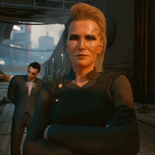 Looking Up Meredith Stout GIF - Looking Up Meredith Stout Cyberpunk2077 GIFs