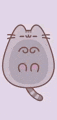 a cartoon drawing of a cat with glasses and a tail .