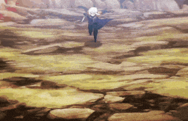 a cartoon character is flying through the air