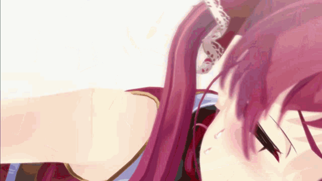 a close up of a girl with red hair