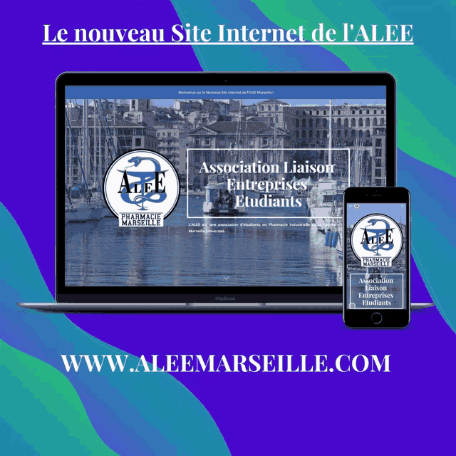 a laptop and a cell phone are shown with the website www.aleemarseille.com