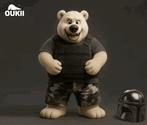 a cartoon character wearing a helmet with the words this is the way