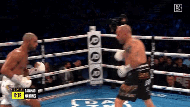a boxing match between galahad and martinez is going on
