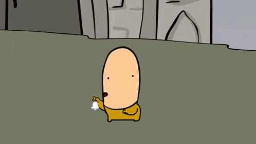a cartoon drawing of a man laying on the ground