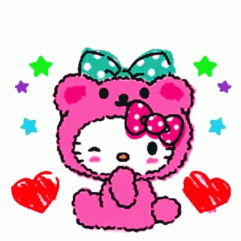 Hello Kitty Wink GIF - Hello Kitty Wink Heart GIFs