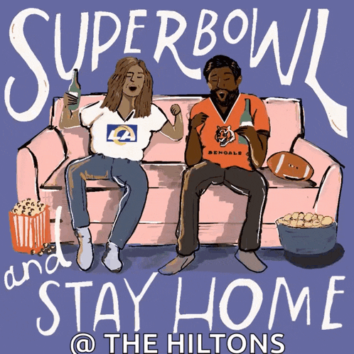 a poster for super bowl and stay home