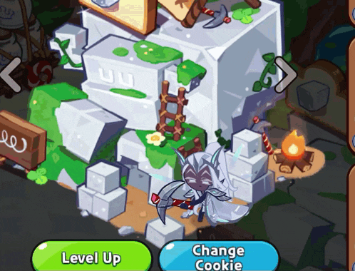 a screenshot of a game with a level up button