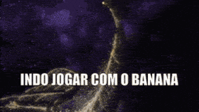 a purple background with the words indo jogar com o banana written on it