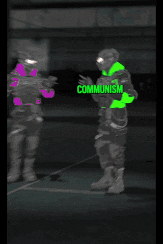 a poster of a robot with the words communism was actually kinda tight