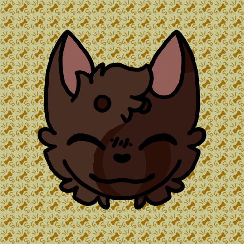 a drawing of a cat 's face with a floral pattern in the background