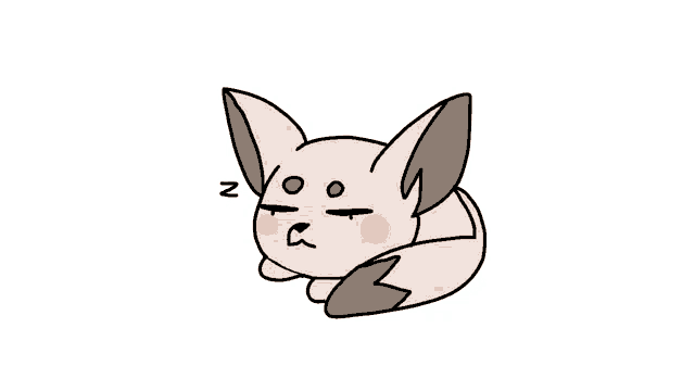 a cartoon drawing of a cat sleeping with a heart behind it