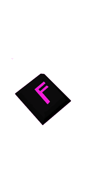 a black square with a pink arrow pointing to the right