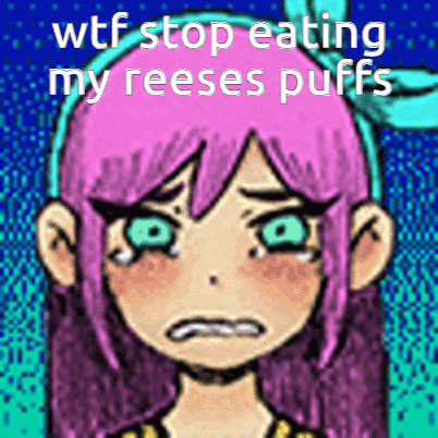 Omori Stop Eating My Food GIF - Omori Stop Eating My Food Reeses Puffs GIFs