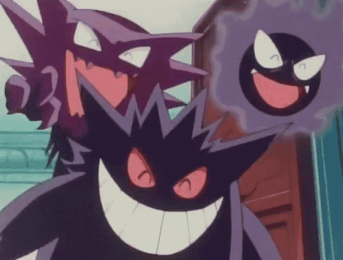 a couple of cartoon characters are standing next to each other and one of them is a ghost .