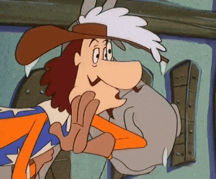 a cartoon of a man wearing a cowboy hat and gloves