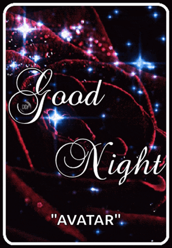 a card that says " good night avatar " on it