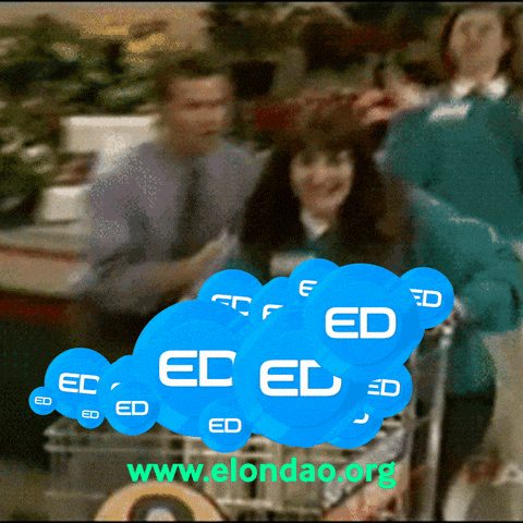 a group of people are standing in front of a cloud with ed written on it