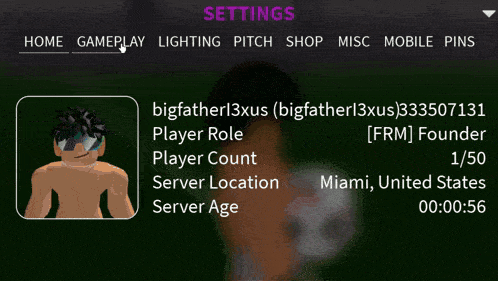 a person holding a soccer ball standing on a field in front of a settings screen