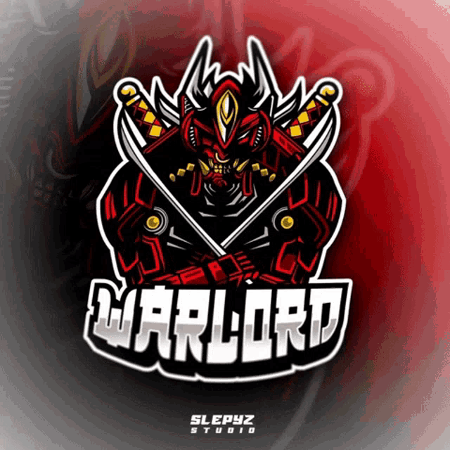 a logo for warlord shows a samurai with two swords