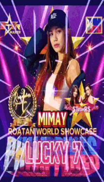 a poster for the roatan world showcase with mimay