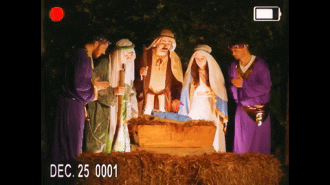 a nativity scene is being recorded on dec 25th 0001