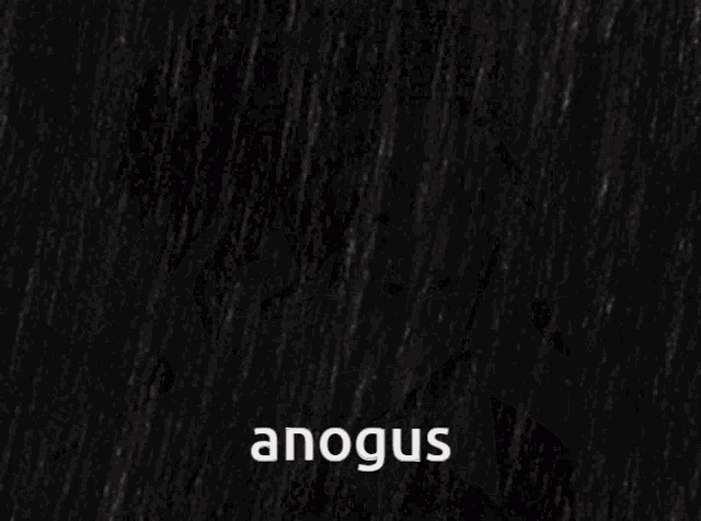 a black and white drawing of a boy covering his face with his hands and the word anogus written on the bottom