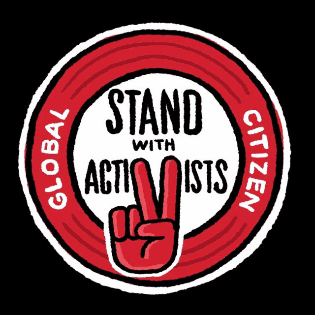 a sticker that says " stand with activists " on it