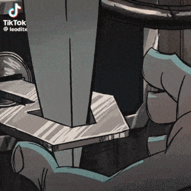 a cartoon of a hand holding a piece of paper that says tik tok