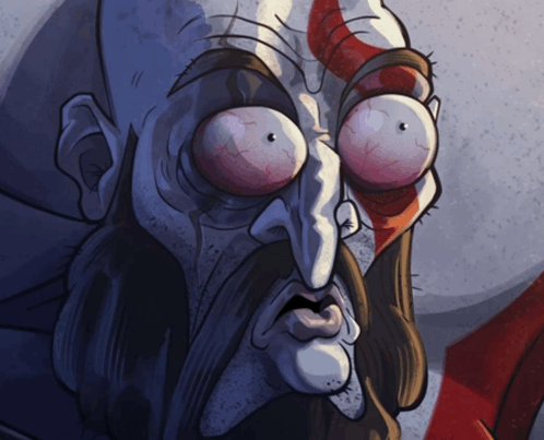 Shocked Kratos GIF