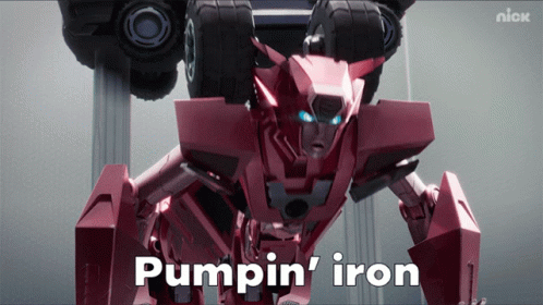 Pumpin Iron Elita1 GIF - Pumpin Iron Elita1 Transformers Earthspark GIFs